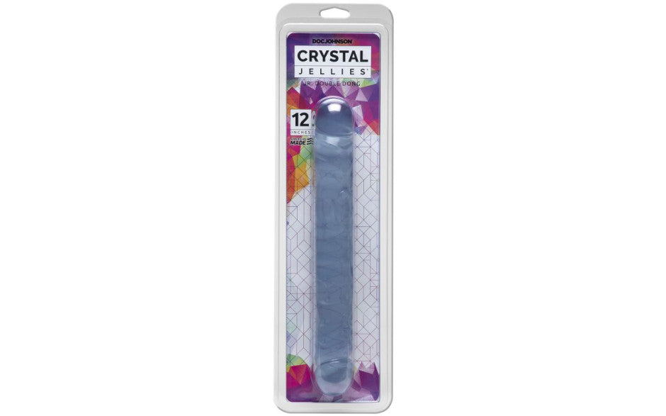 Doc Johnson Crystal Jellies Jr Double Dong 12 Inch Clear Doc Johnson