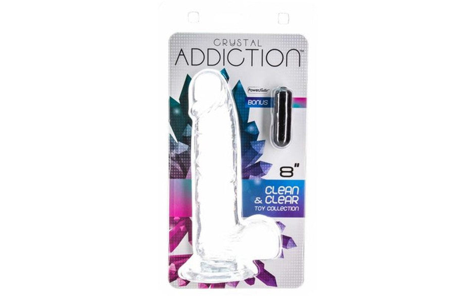 BMS Factory Addiction Crystal Realistic Dildo With Balls Clear BMS Factory