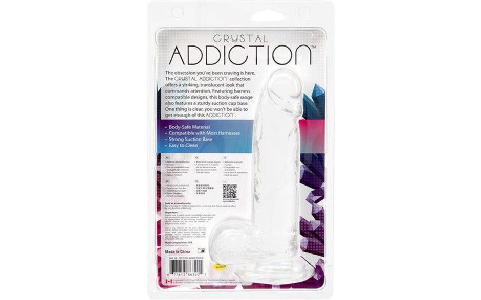BMS Factory Addiction Crystal Realistic Dildo With Balls Clear BMS Factory