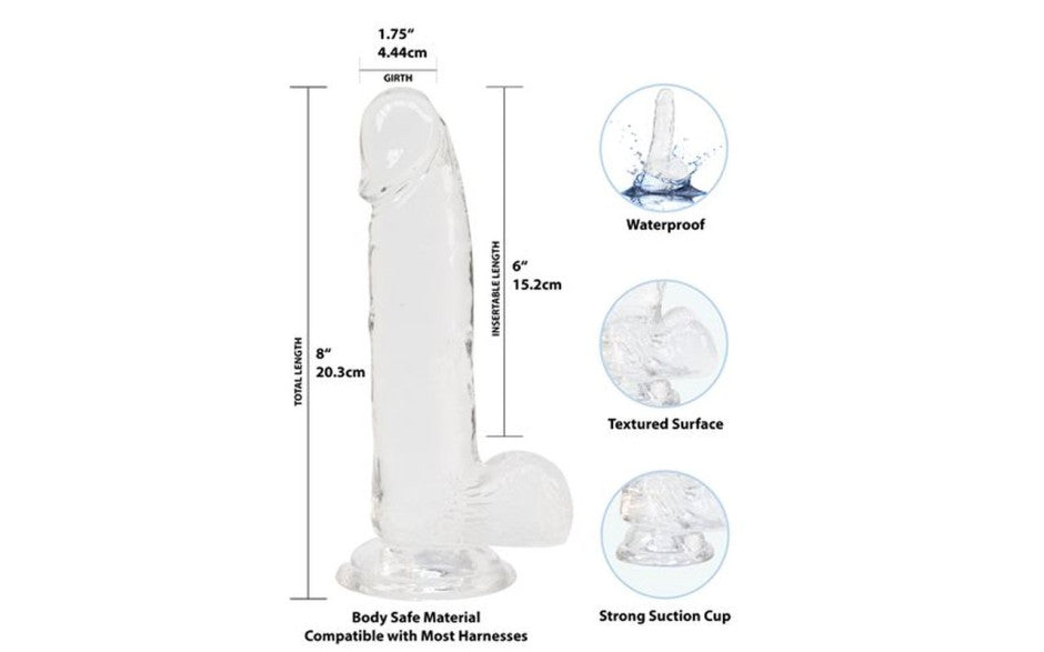 BMS Factory Addiction Crystal Realistic Dildo With Balls Clear BMS Factory