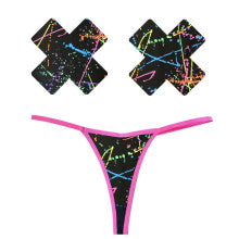 Neva Nude Graffiti Neon Womens G String & X Pastie Set Neva Nude Main image