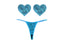Neva Nude Mahi Mahi Blue Sequin G String & Heart Shapes Pastie Set Neva Nude