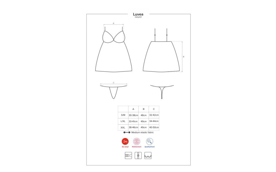 Obsessive Luvae Babydoll Lingerie Black L / XL Obsessive