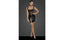 Noir Handmade Power Wetlook Short Dress With Front Tulle Inserts Black Large Noir Handmade