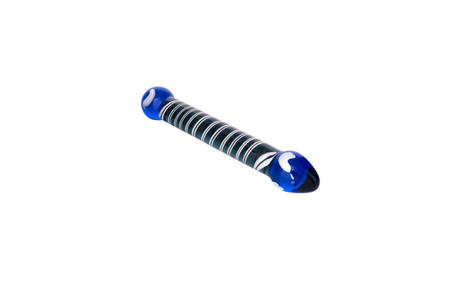 Sexus Glass Dual Ender Glass Dildo Blue Sexus Glass
