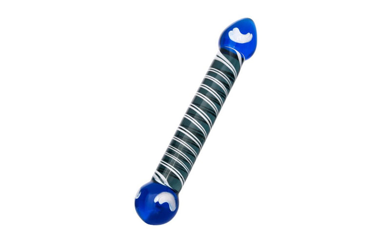 Sexus Glass Dual Ender Glass Dildo Blue