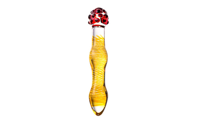 Sexus Glass Dildo 20.5cm Yellow & Red