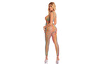 Pink Lipstick 2 Piece Womens Body Stocking One Size Rainbow Pink Lipstick