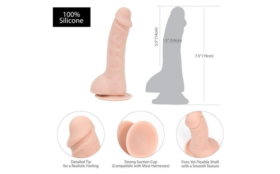 BMS Factory Addiction Brad Realistic Dong Beige 7.5 Inch BMS Factory