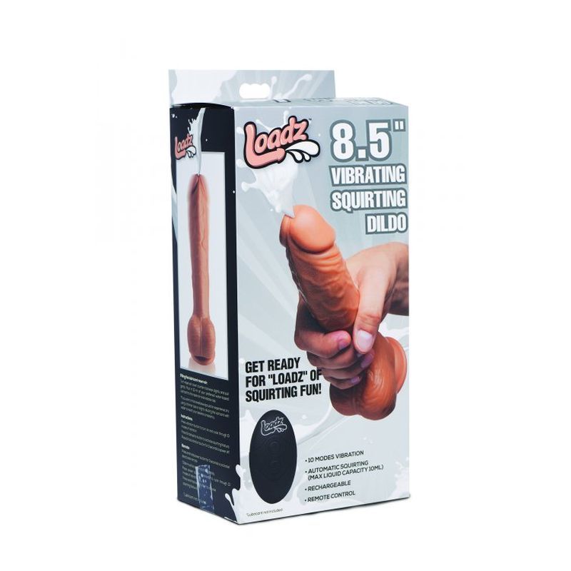 Loadz Dual Density Squirting Dildo Medium Skin Tone With Remote 8 Inch Secondary image