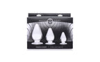 XR Brands Master Series Triple Cones Anal Plug Set 3 Piece Clear XR Brands