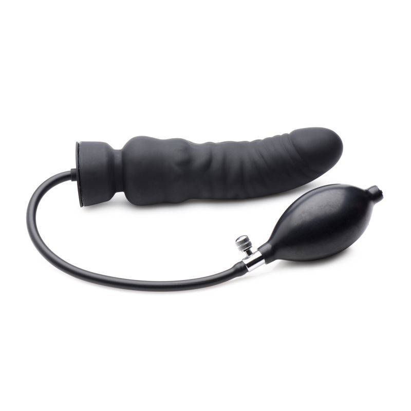 Master Series Dick Spand Inflatable Silicone Dildo Black Master Series