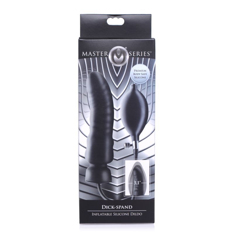 Master Series Dick Spand Inflatable Silicone Dildo Black Master Series