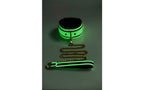 XR Brands Master Series Kink in the Dark Glowing Collar and Lead Fluro Green