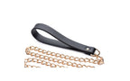 XR Brands Master Series Leashed Lover Black and Gold Chain Leash