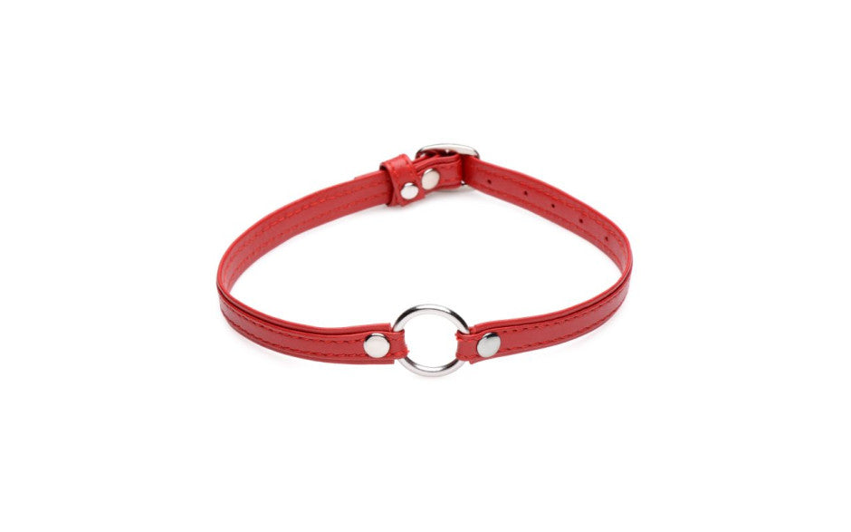 XR Brands Master Series Sex Pet Leather Choker BDSM Collar With Silver Ring