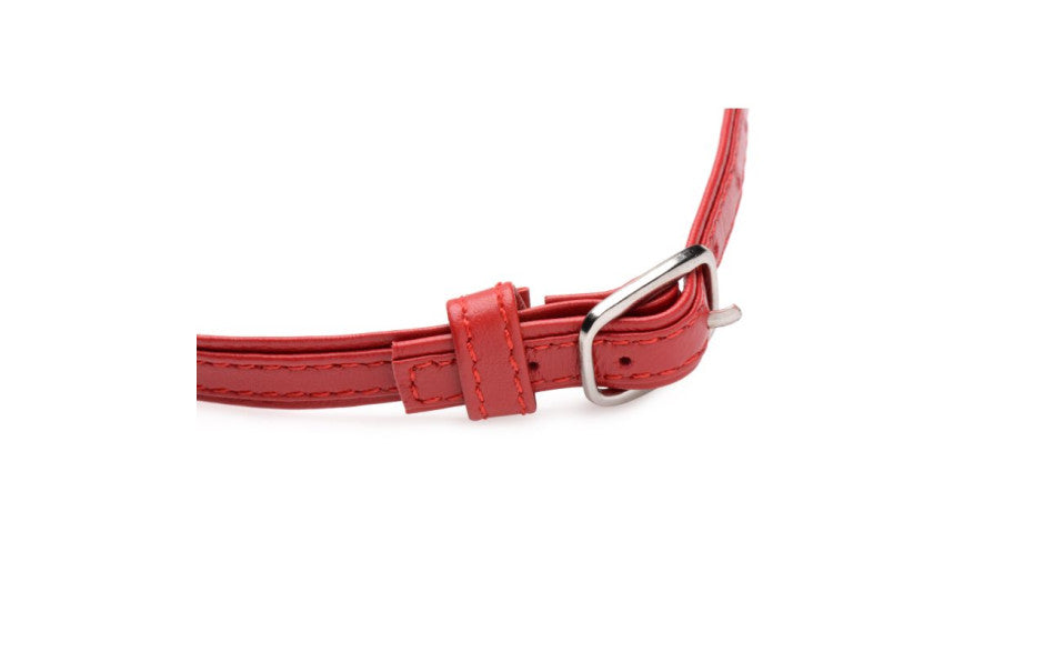 XR Brands Master Series Sex Pet Leather Choker BDSM Collar With Silver Ring Main image
