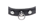 XR Brands Master Series Bling Vixen Leather Choker Collar With Rhinestones