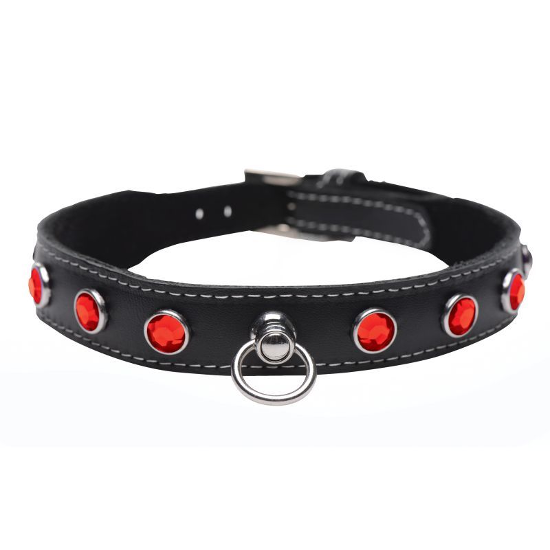 Master Series Bling Vixen Leather Choker With Rhinestones Red Master Series Main image
