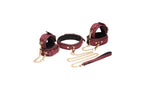 XR Brands Master Series Velvet Bondage Set 6 Piece Burgundy