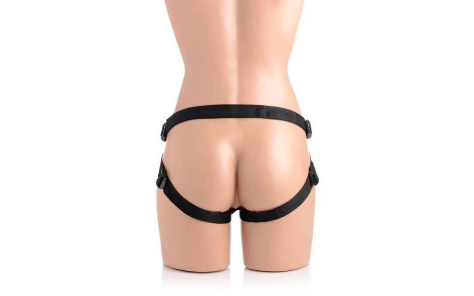 XR Brands Strap U Brazen Silicone Dildo With Harness 8 Inch Flesh XR Brands