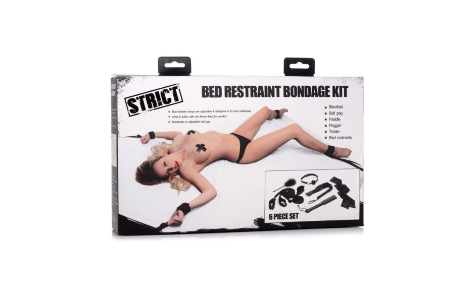 XR Brands Strict Bed Restraint Bondage Kit Black Main image