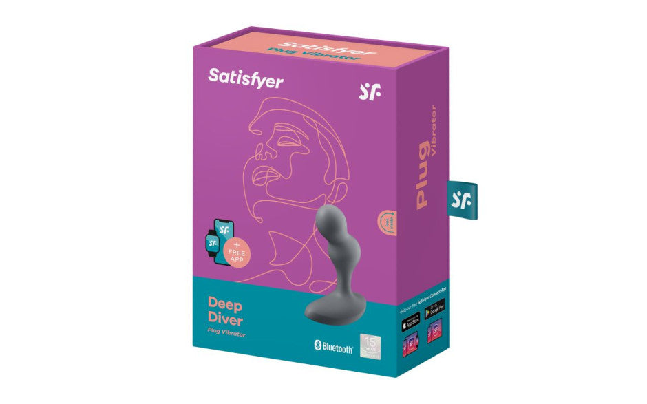 Satisfyer Deep Diver App Controlled Vibrating Butt Plug Grey Satisfyer Main image