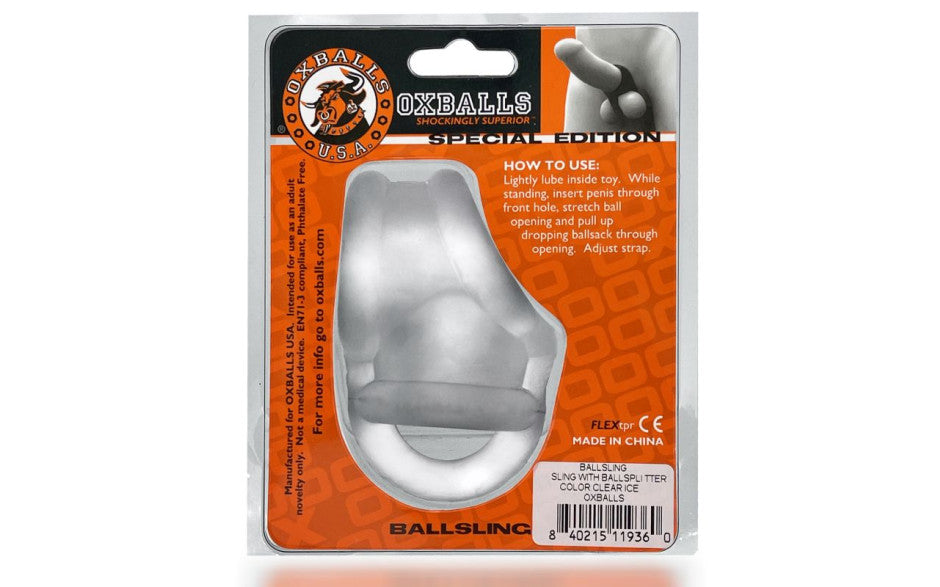 Oxballs Ballsling Ball Split Sling Clear Ice Oxballs