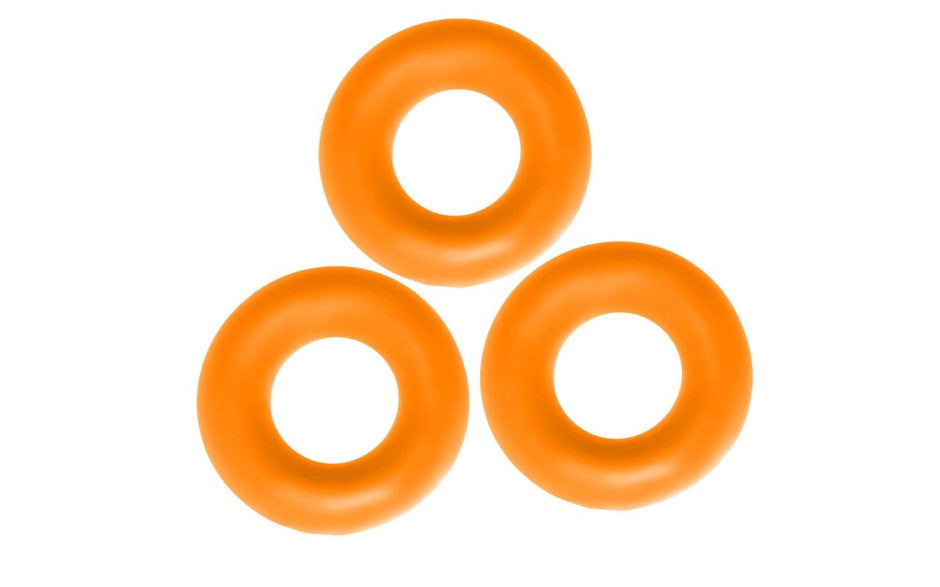 Oxballs Fat Willy Jumbo Cock Ring 3 Piece Orange Oxballs