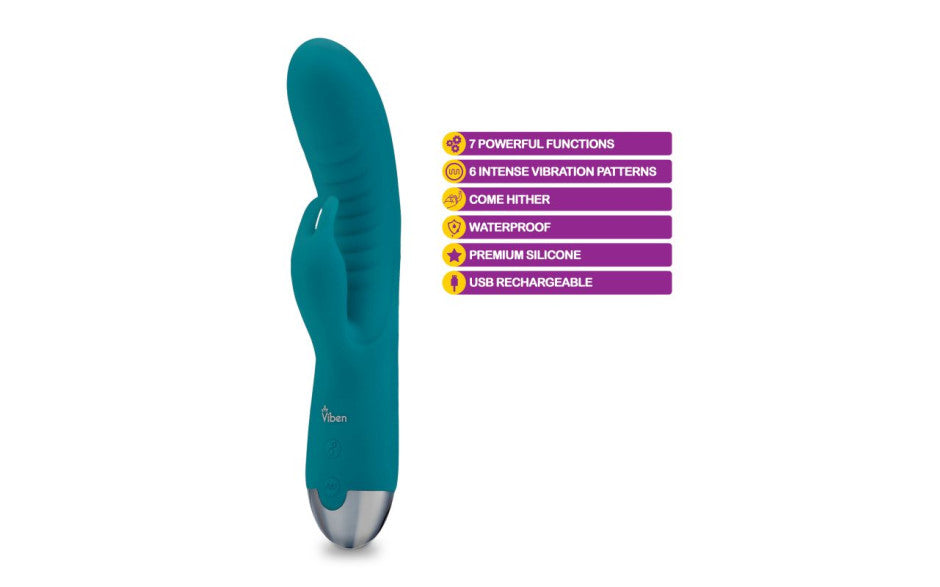 Viben Alluring Come Hither Rabbit Vibrator Ocean Secondary image