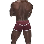 Male Power Sport Mesh Stretchy Mens Mini Short Burgundy Male Power