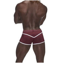 Male Power Sport Mesh Stretchy Mens Mini Short Burgundy Male Power