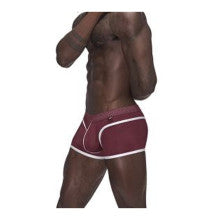 Male Power Sport Mesh Stretchy Mens Mini Short Burgundy Male Power