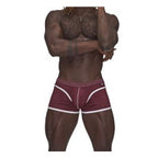 Male Power Sport Mesh Stretchy Mens Mini Short Burgundy Male Power