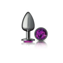 Viben Cheeky Charms Gunmetal Round Butt Plug With Jewel Large Viben