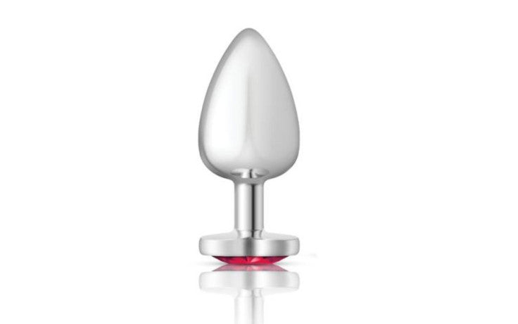 Viben Cheeky Charms Silver Metal Anal Plug With Heart Jewel Large Secondary image