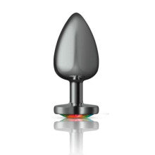 Viben Cheeky Charms Gunmetal Butt Plug With Heart Jewel Large Viben