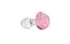 BMS Factory Pillow Talk Rosy Luxurious Glass Anal Plug With Clear Gem BMS Factory