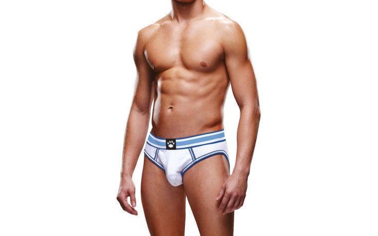 Prowler Open Back Brief White / Blue Prowler