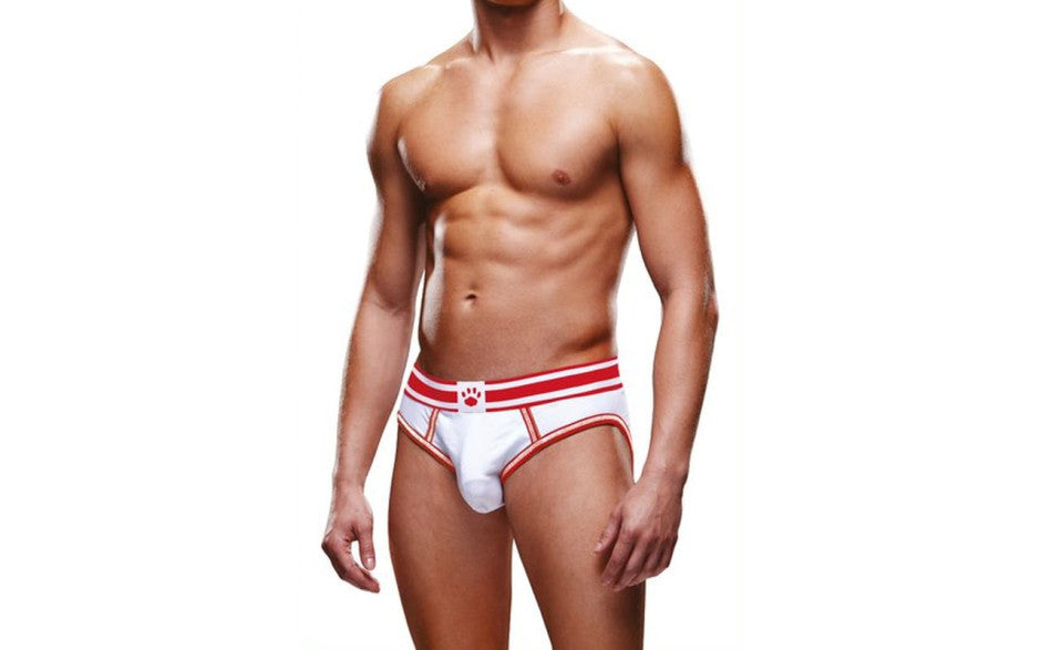 Prowler Open Back Brief White / Red Prowler