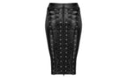 Noir Handmade Power Wetlook Pencil Womens Skirt With Long Zipper Noir Handmade