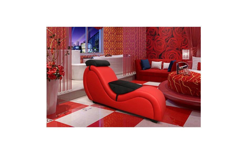 Daytona Kama Sutra Mebon Chaise Love Lounge Red With Black Pillows Daytona