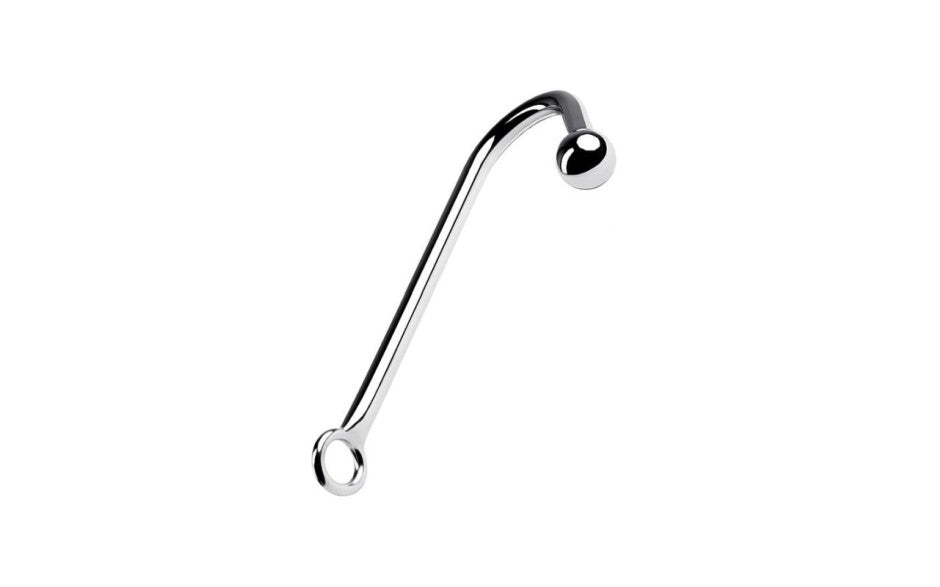 Metal Silver Metal Anal Hook With Ball Metal
