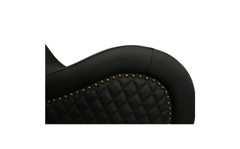 Daytona Kama Sutra Mebon Chaise Love Lounge Studded & Quilted Black Daytona