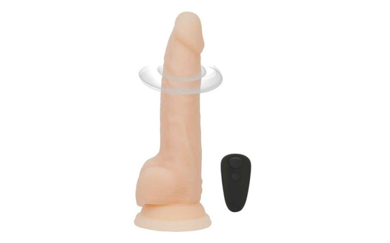 BMS Factory Addiction Rotating Vibrating Dildo With Remote 8 Inch Vanilla