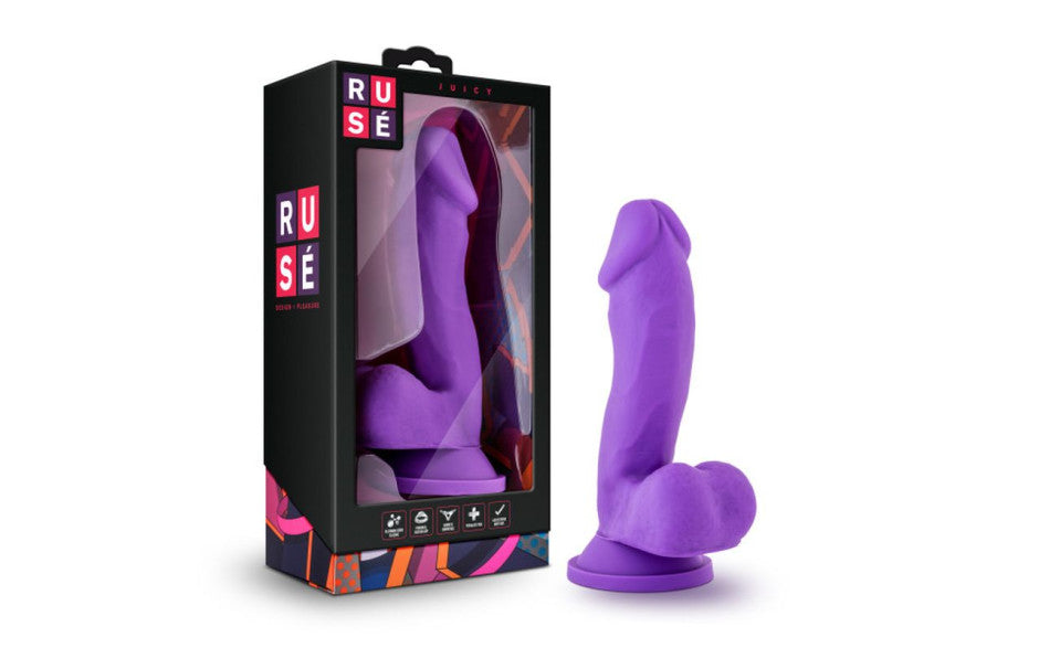 Blush Novelties Ruse Juicy Harness Compatible Realistic Dong Purple Blush Novelties