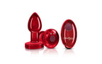 Viben Cheeky Charms Rechargeable Vibrating Metal Butt Plug With Remote Red Viben