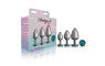 Viben Cheeky Charms Round Metal Butt Plug Gunmetal Kit With Teal Jewel 3 Piece Secondary image