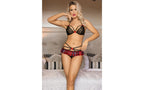 Showtime School Night 2 Piece Bra & Skirt L / XL Red & Black Showtime