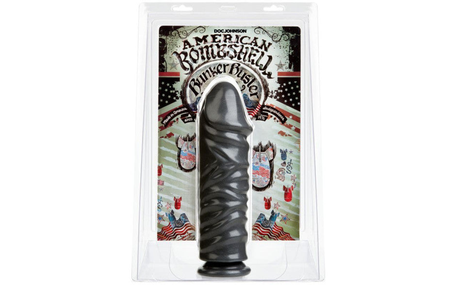 Bunker Buster 10.7in Anal Dildo Gun Metal Doc Johnson